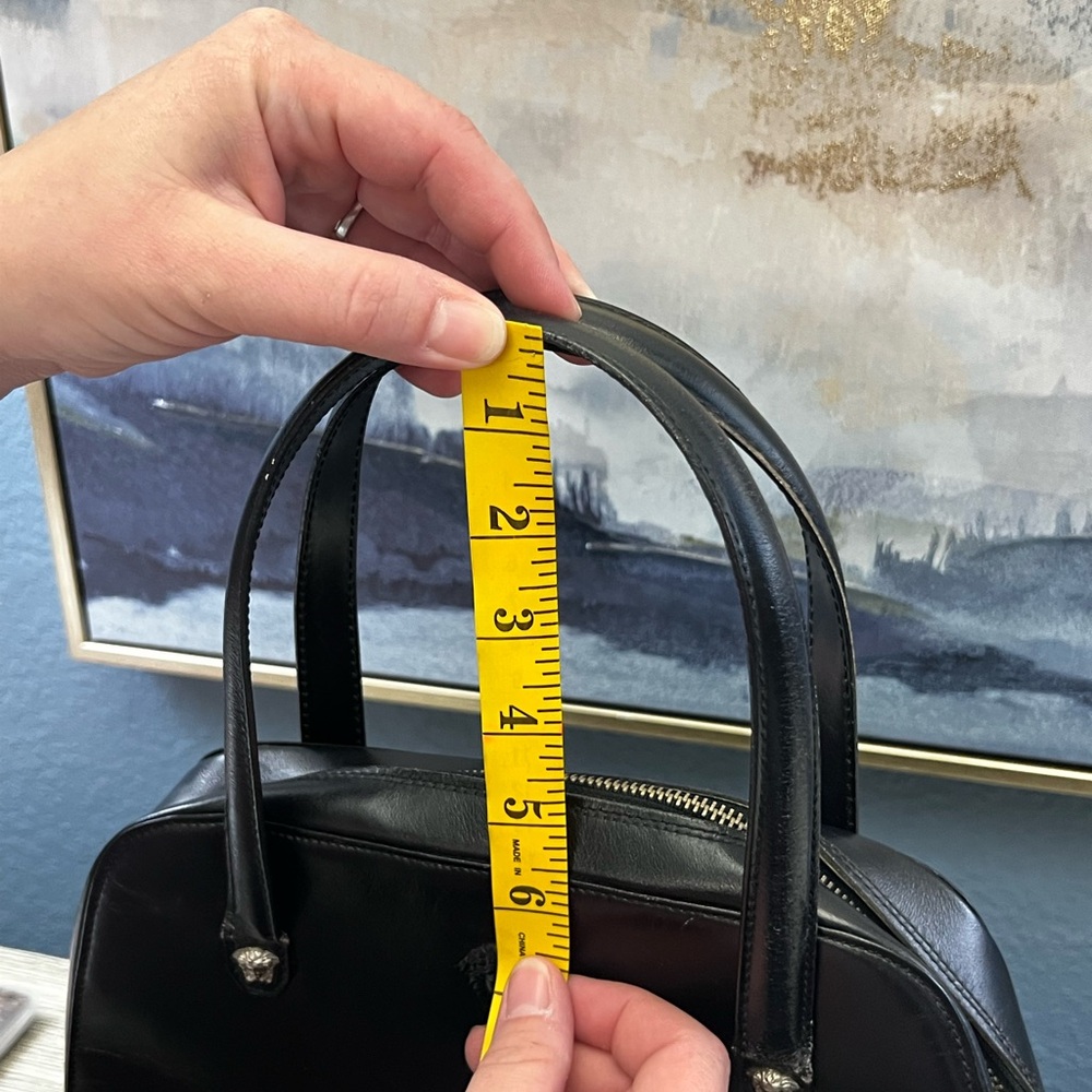 Vintage Versace Black Leather Handbag - Picture 13 of 15